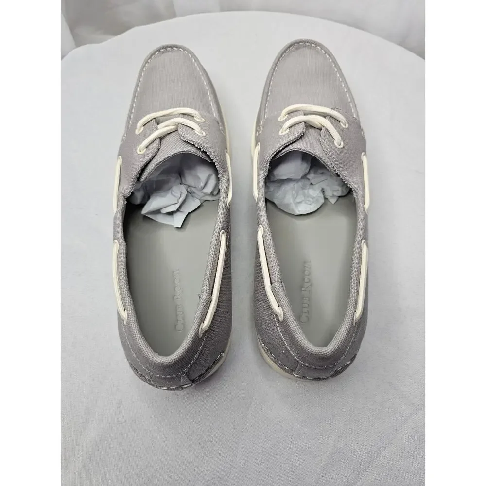 Club Room Men's Elliot‎ Lace-Up Boat Shoes Loafers Grey Size 8M